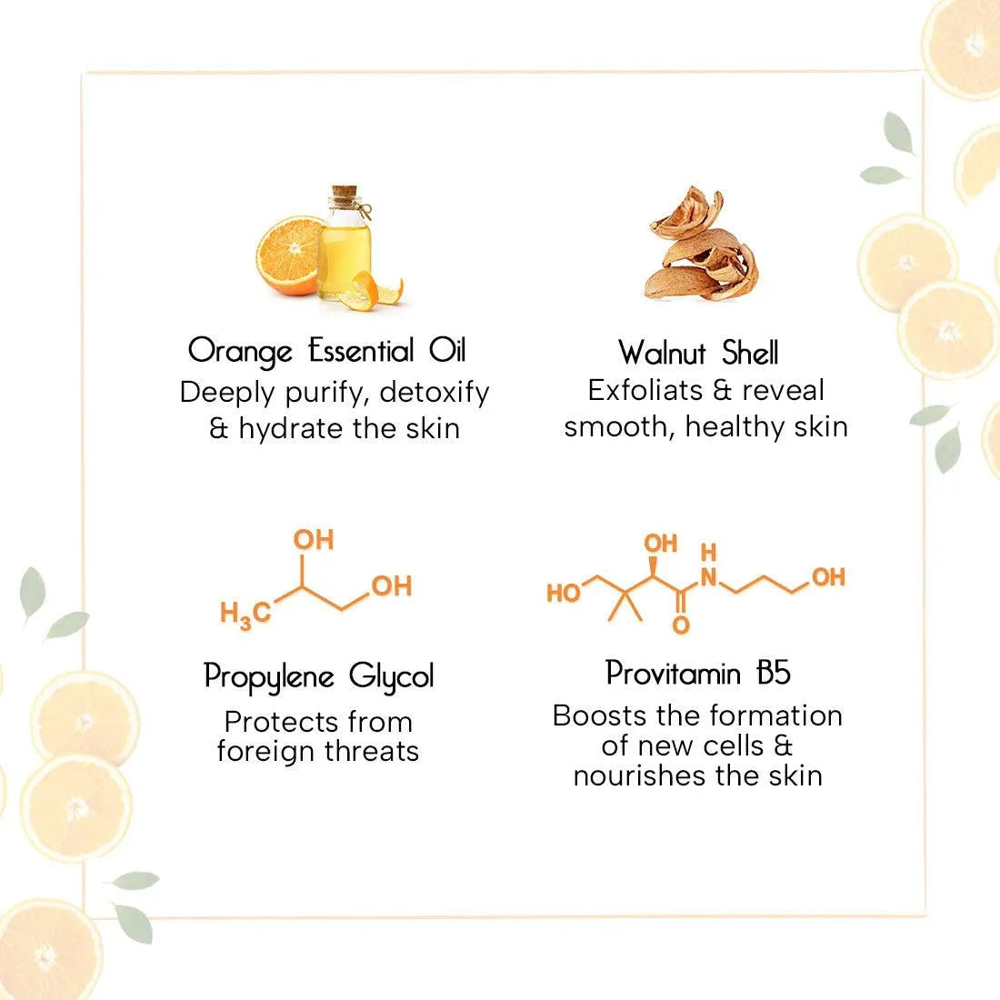 Orange Gel Scrub, Vitamin C Enriched, Walnut Shell, Natural Exfoliation, Removes Dead Cells, Brightening, Rejuvenating, Refreshing, Soothing & Detox 160g