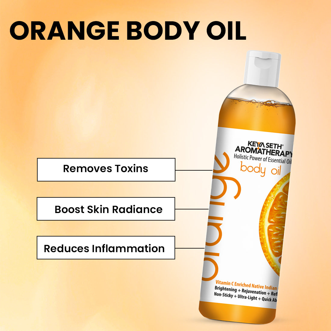 Orange Body Oil, Vitamin C Enriched, Brightening, Rejuvenating & Refreshing 400ml