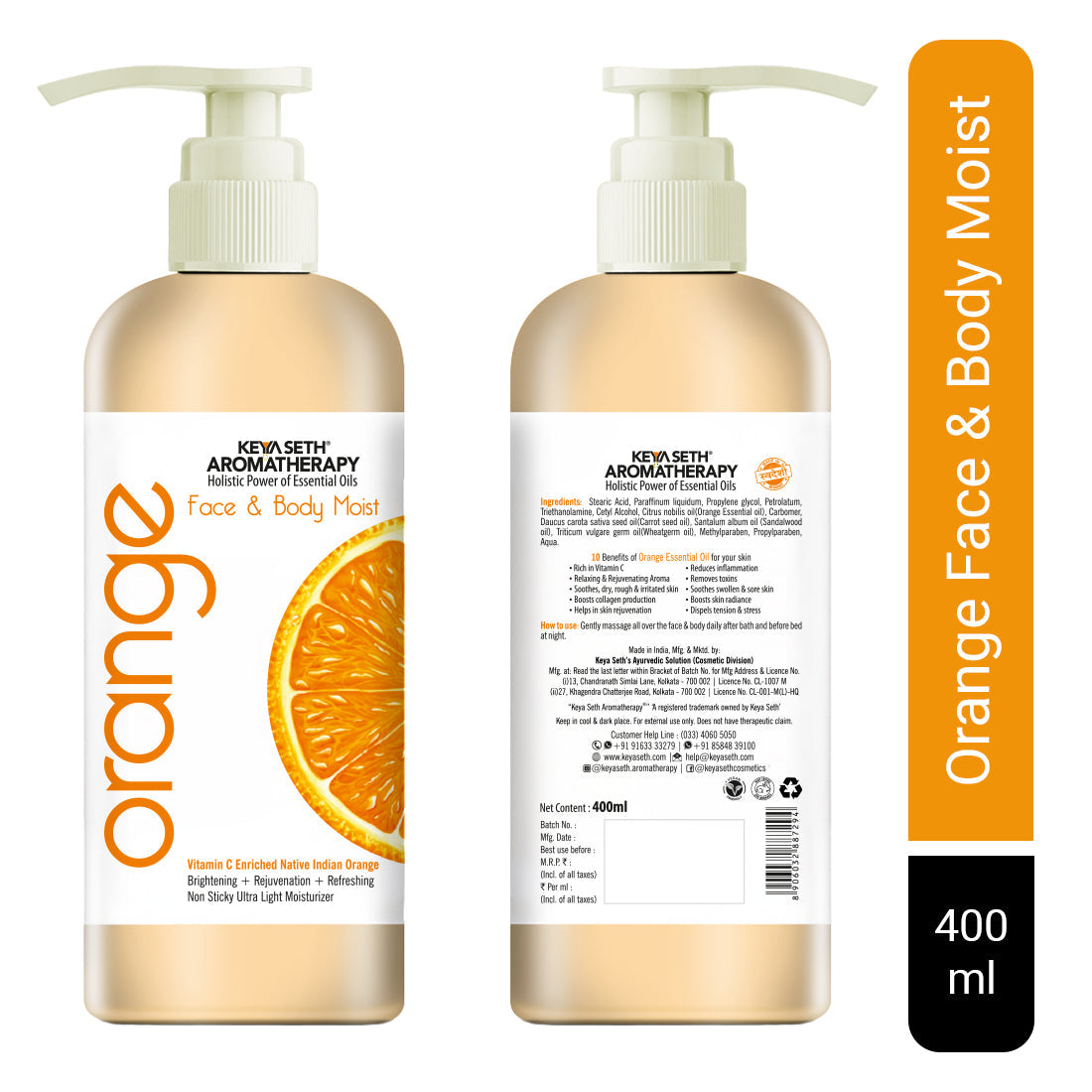 Orange Face & Body Moist,Vitamin C Enriched,Brightening, Rejuvenating, Refreshing 200ml