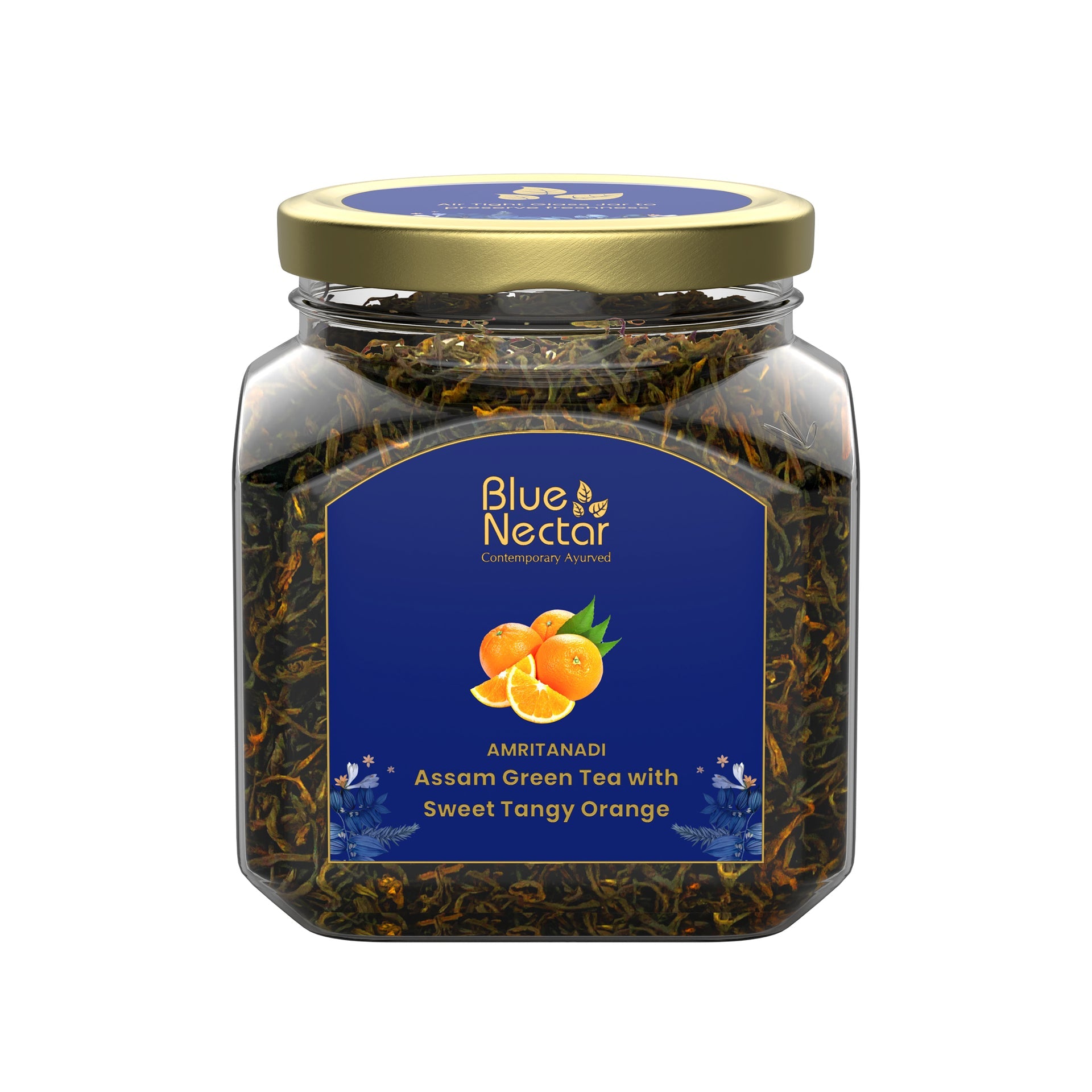 Orange Green Tea with Tangy Taste | Enriched with Natural Vitamin C | Free Tea Infuser (50 g + 15 g Free | 33 cups) 50g