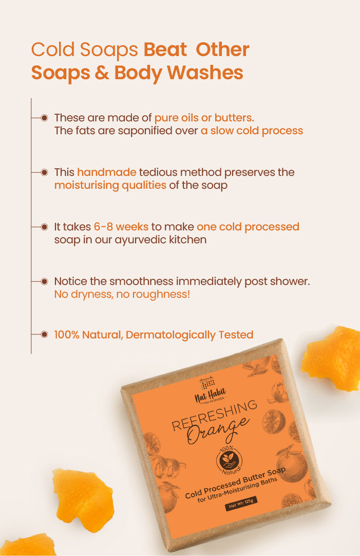 Cold Processed Refreshing Orange Soap 125g × 2