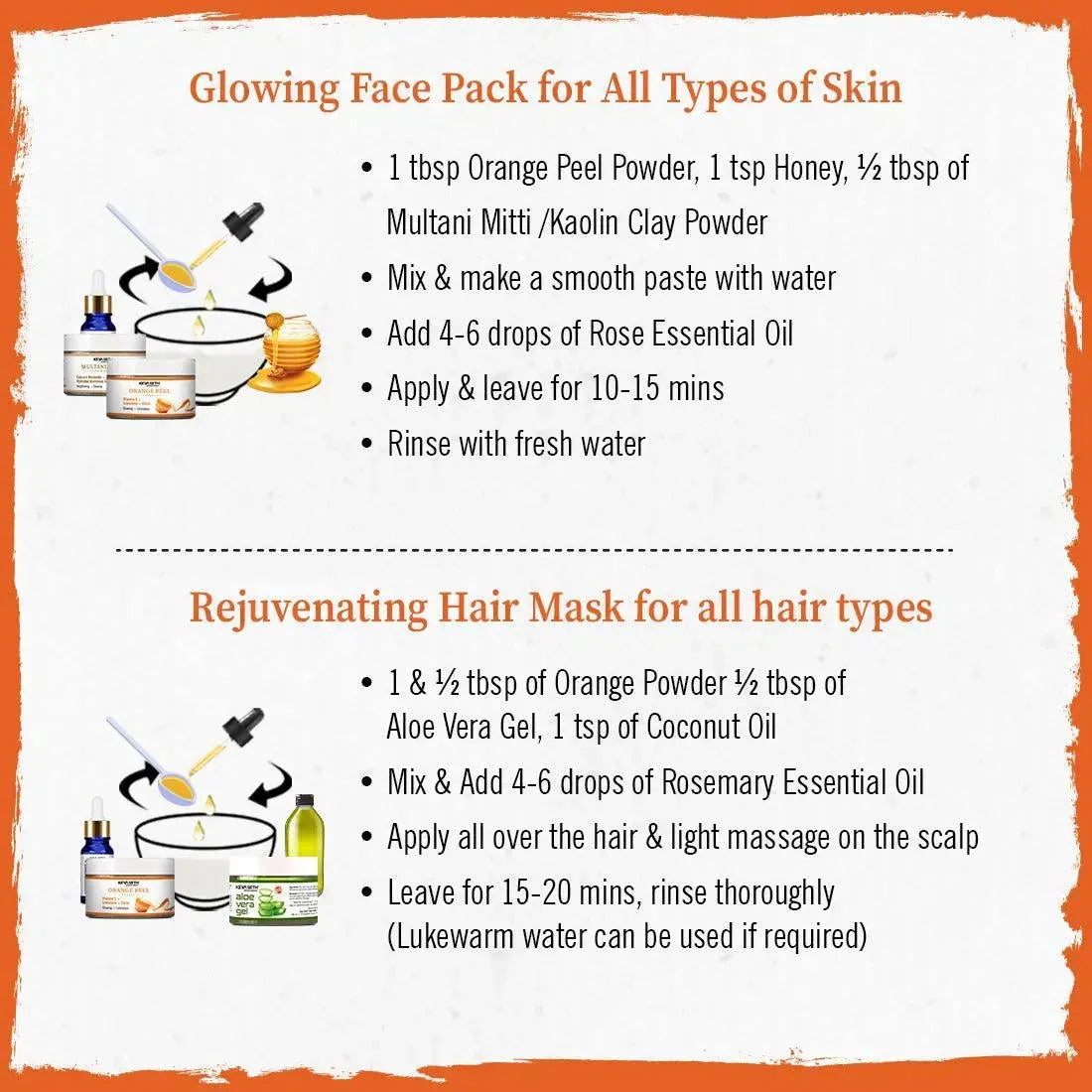 Orange Peel Powder Vitamin C Face Pack for Women & Men, Glowing Skin Exfoliation 75g