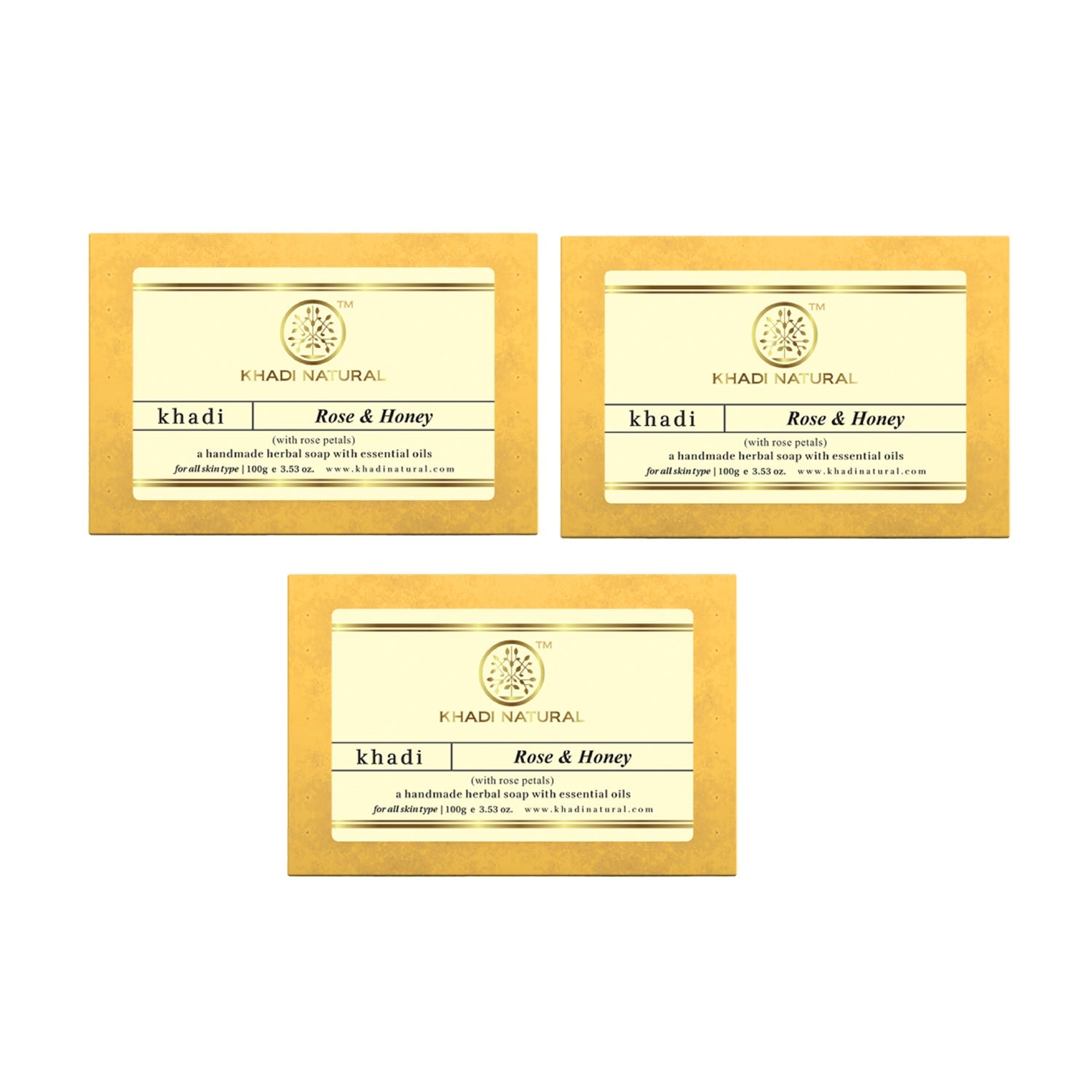 Rose & Honey With Rose Petals Soap Combo Pack Of 3 100gm Each
