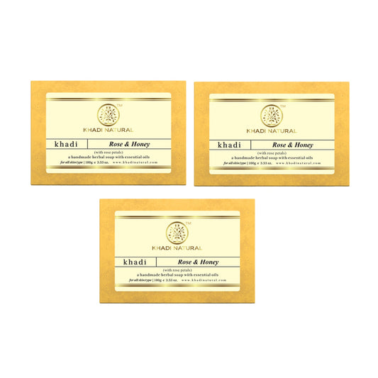 Rose & Honey With Rose Petals Soap Combo Pack Of 3 100gm Each