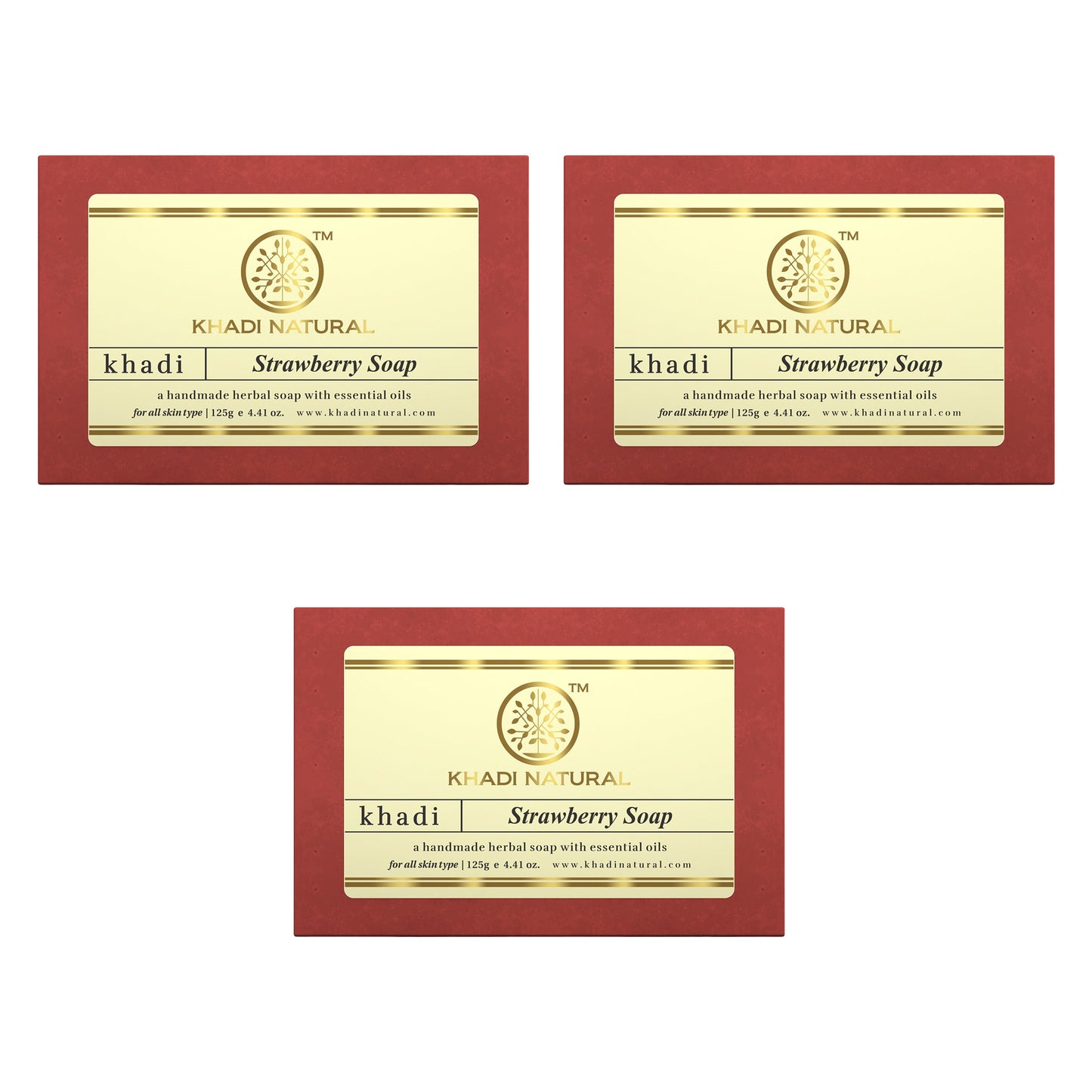 Strawberry Soap Combo Pack Of 3 125gm Each