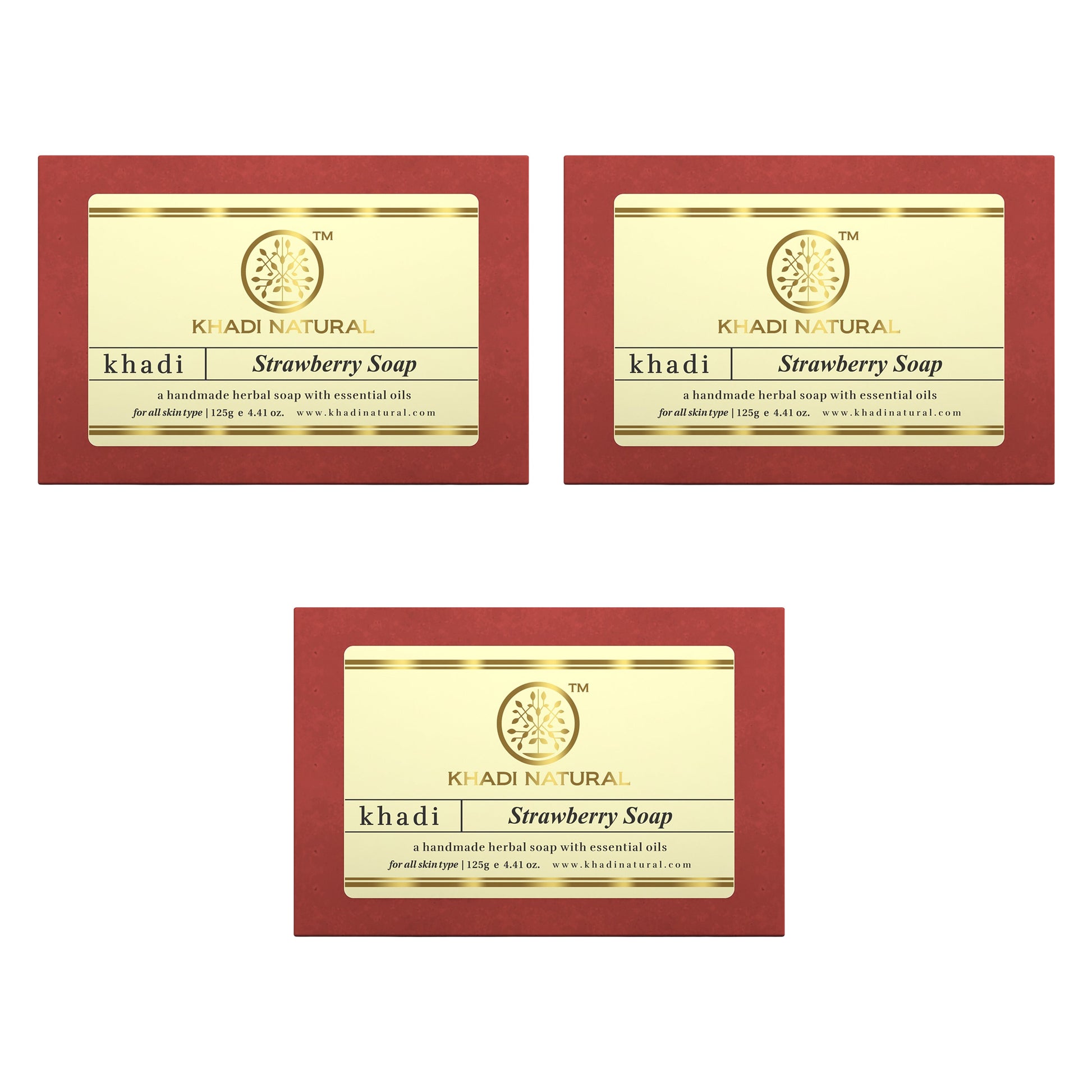 Strawberry Soap Combo Pack Of 3 125gm Each
