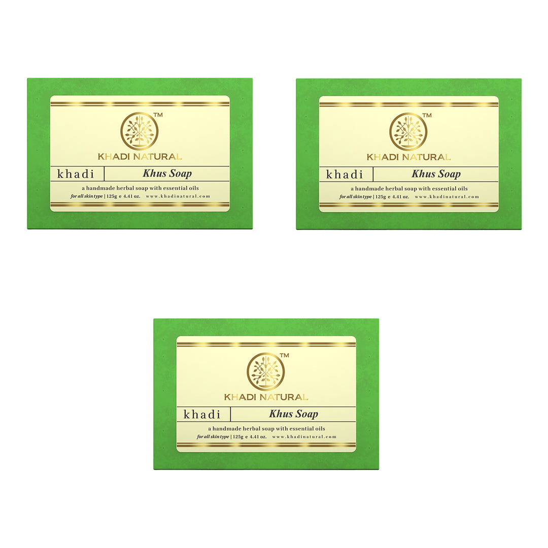 Herbal Khus Soap Combo Pack Of 3 125gm Each