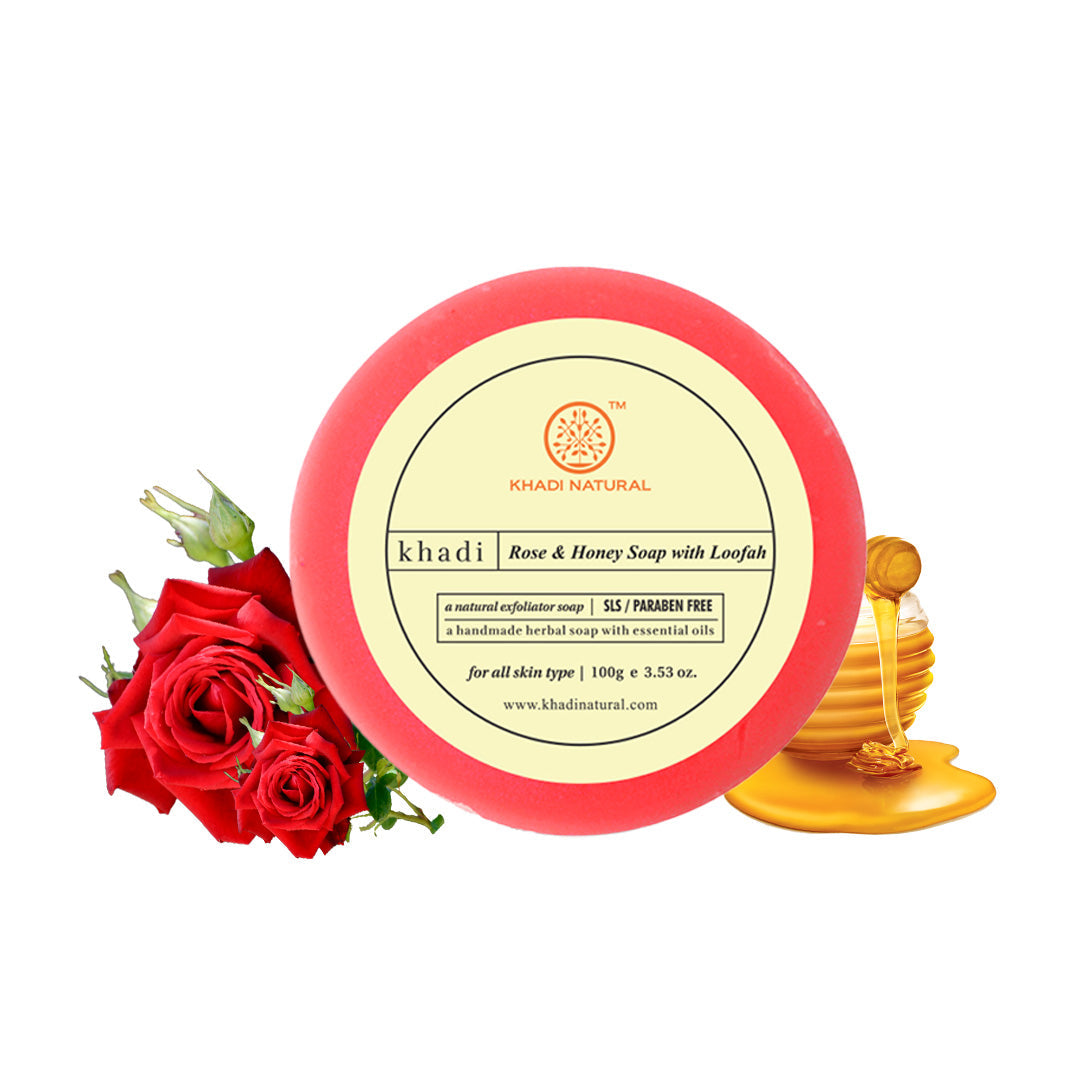 Rose & Honey Loofah Soap 100gm