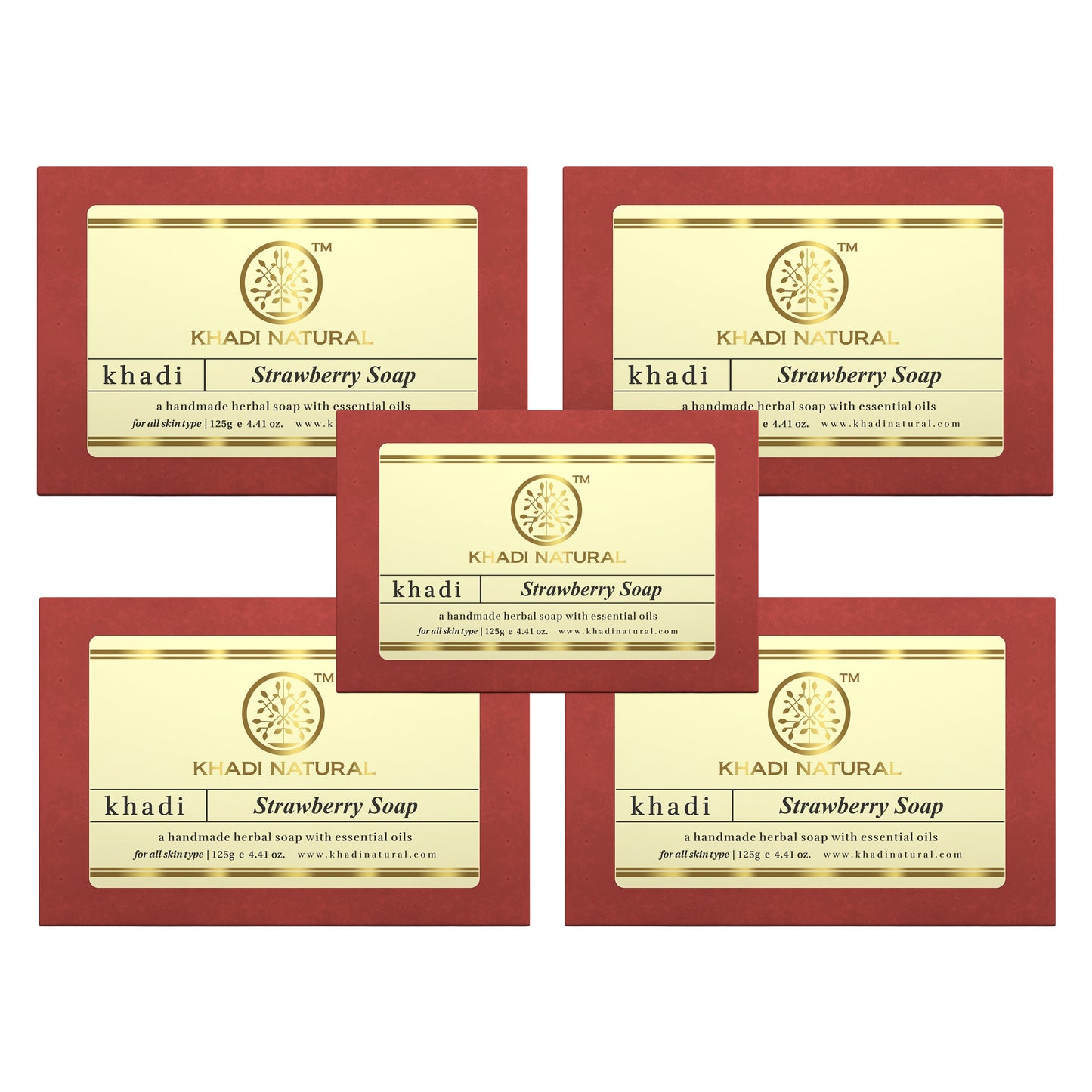 Strawberry Soap Combo Pack Of 5 125gm Each