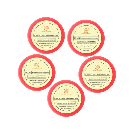 Rose & Honey Loofah Soap Combo Pack Of 5 100gm Each