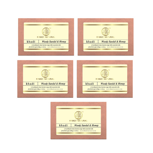 Woody Sandal & Honey Soap Combo Pack Of 5 100gm Each
