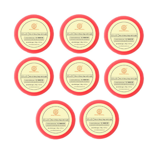 Rose & Honey Loofah Soap Combo Pack Of 8 100gm Each