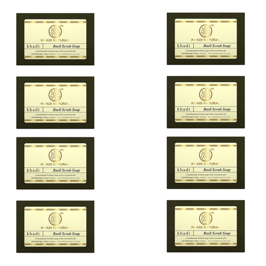 Herbal Basil Scrub Soap Combo Pack Of 8 125gm Each