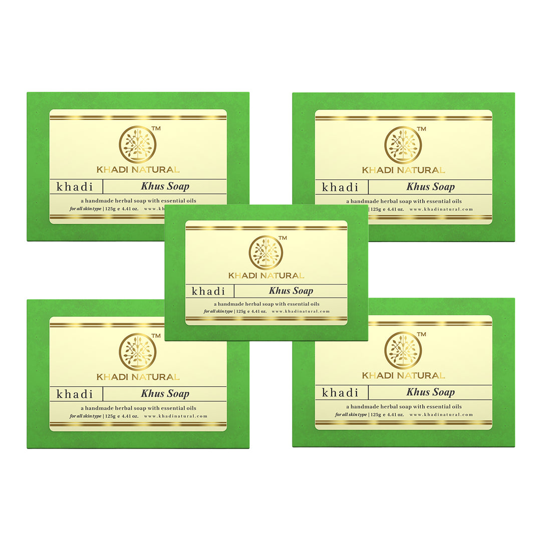 Herbal Khus Soap Combo Pack Of 5 125gm Each