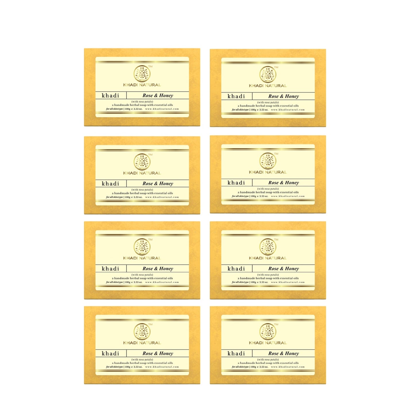 Rose & Honey With Rose Petals Soap Combo Pack Of 8 100gm Each