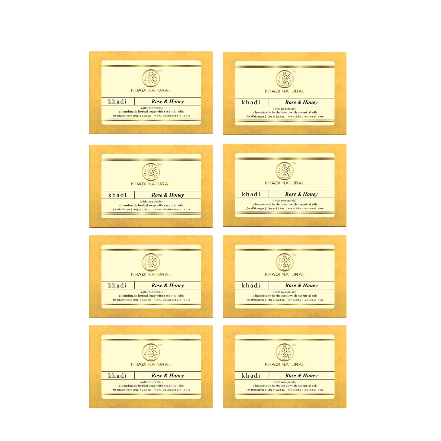 Rose & Honey With Rose Petals Soap Combo Pack Of 8 100gm Each