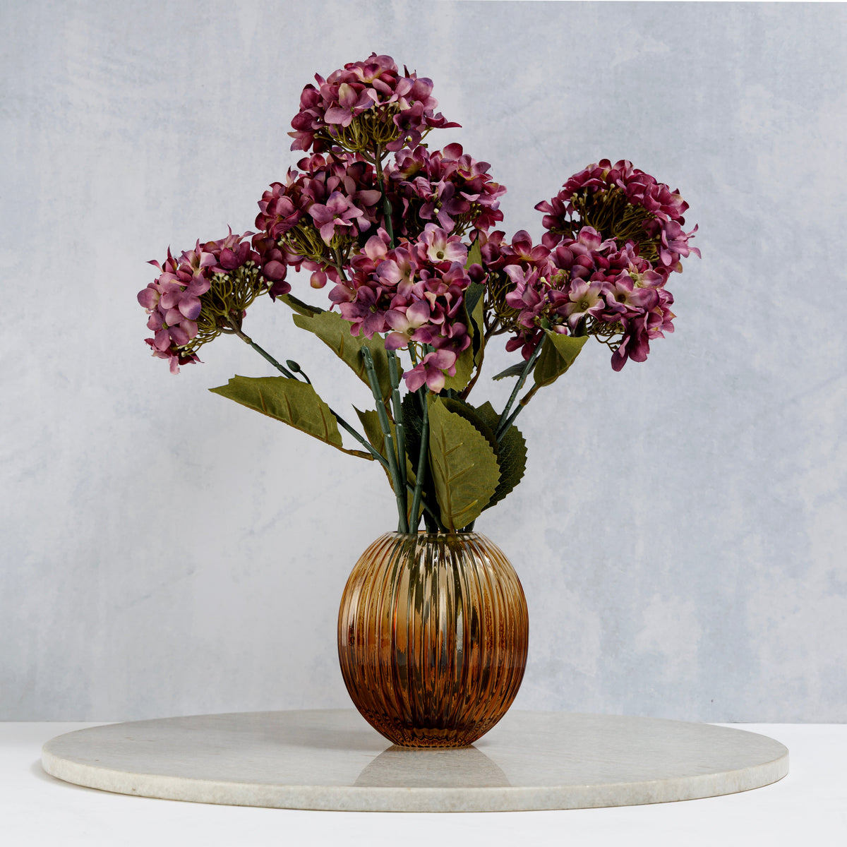 【Pure Home + Living】 Light Amber & Dark Amber Round Vase｜ライトアンバー＆ダークアンバー ラウンド 花瓶｜13×13×14.3cm