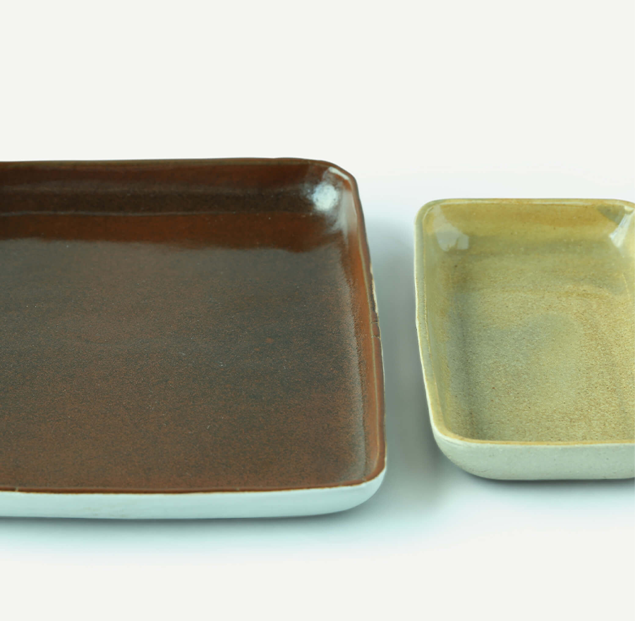 KENSHO PLATTER (SET OF 2) 17.3(縦) x 9(横) x 2.3(高さ)