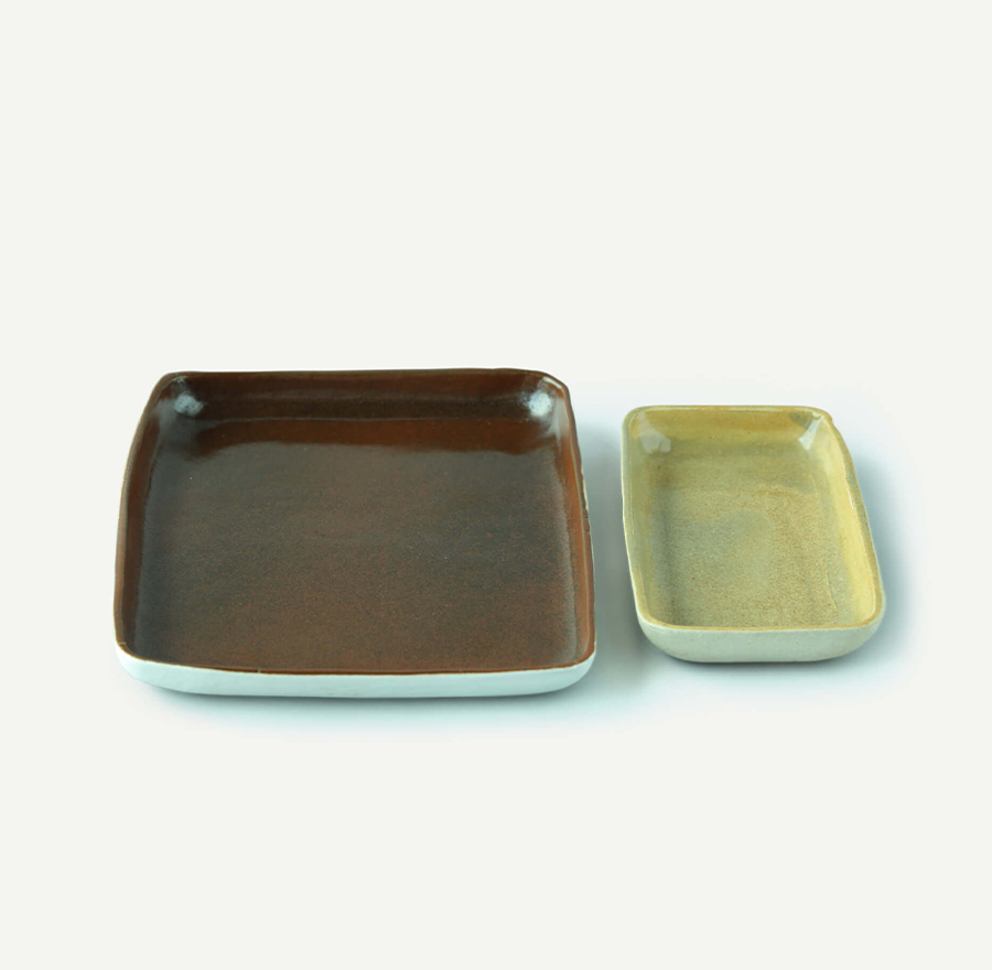 KENSHO PLATTER (SET OF 2) 17.3(縦) x 9(横) x 2.3(高さ)