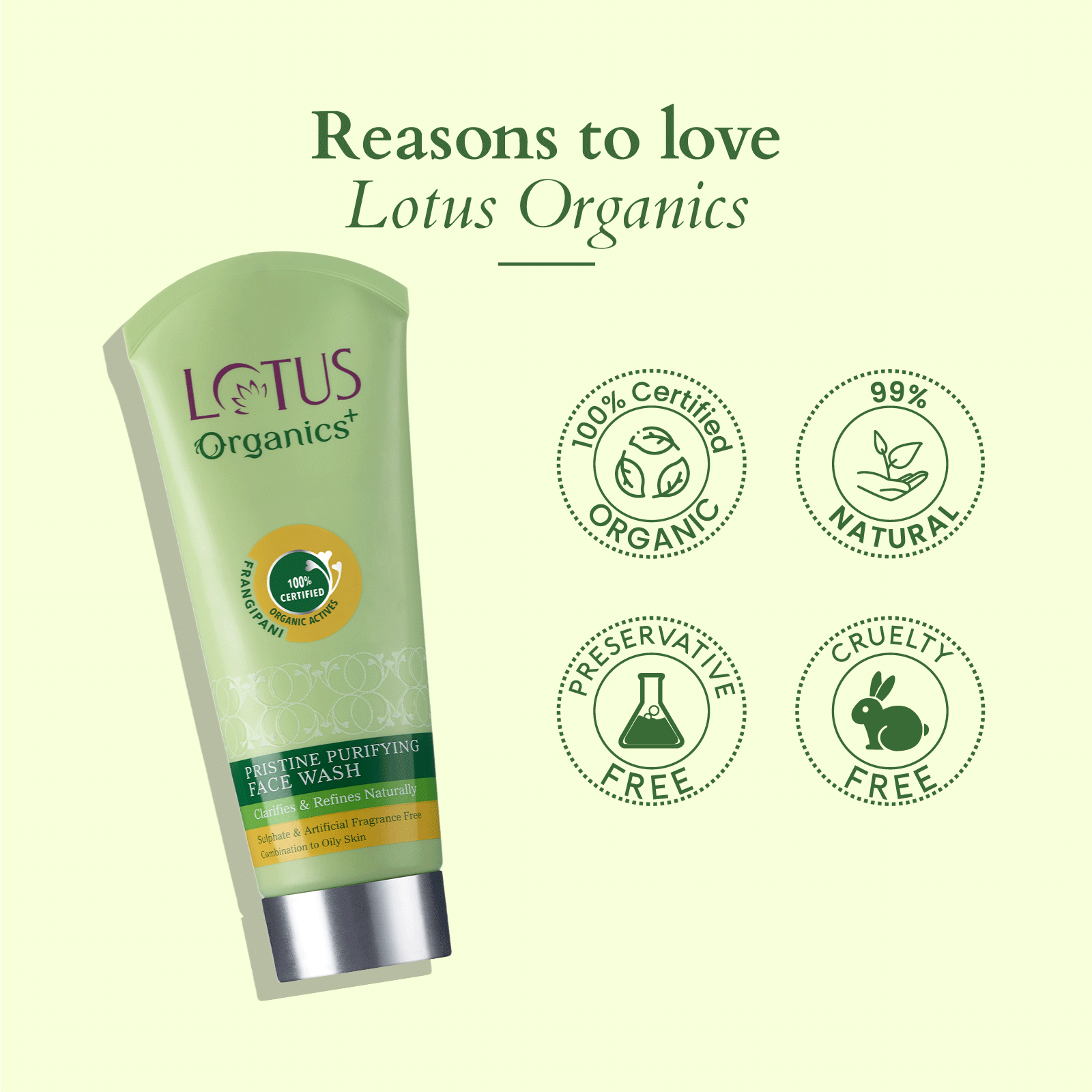 Organics+ Pristine Purifying Face Wash 