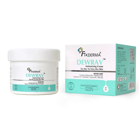 【Fixderma】 Dewrav Moisturizing Cream For Dry To Very Dry Skin 250g (Pack of 2)｜デュラブ モイスチャライジング クリーム｜250g×2個