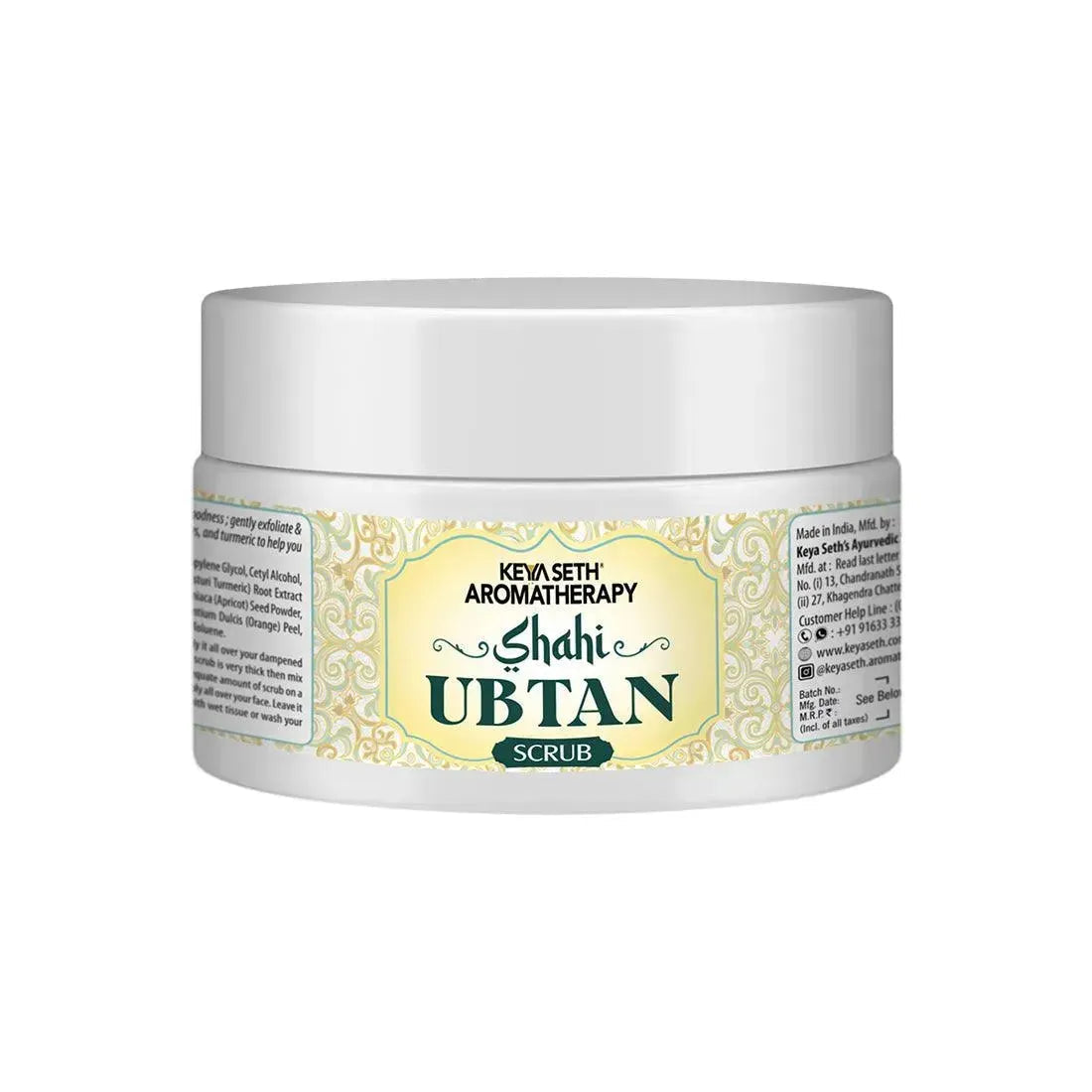 Shahi Ubtan Scrub, Natural Exfoliation Orange Peel, Apricot Seed & Turmeric Protection, Tan Removal, Cell Renewal Glowing Face & Body, All Skin Types 160ml