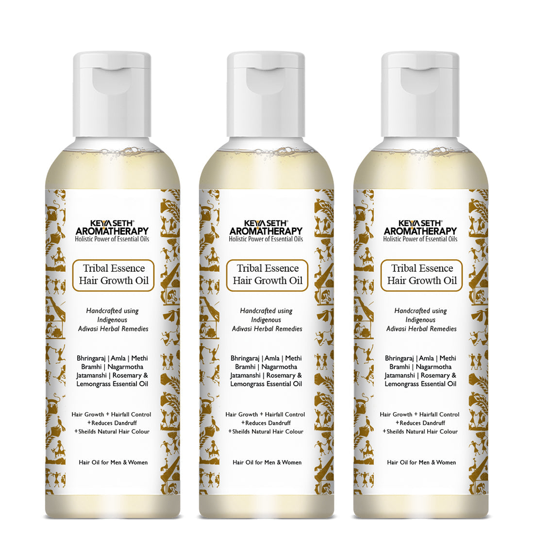 Tribal Essence Hair Growth Oil,Adivasi Herbal Hair Oil,Bhringraj, Amla, Methi, Rosemary Essential Oil, Bramhi, Nagarmotha, Jatamanshi, Lemongrass Essential Oil, Reduces Dandruff for Men & Women 100ml