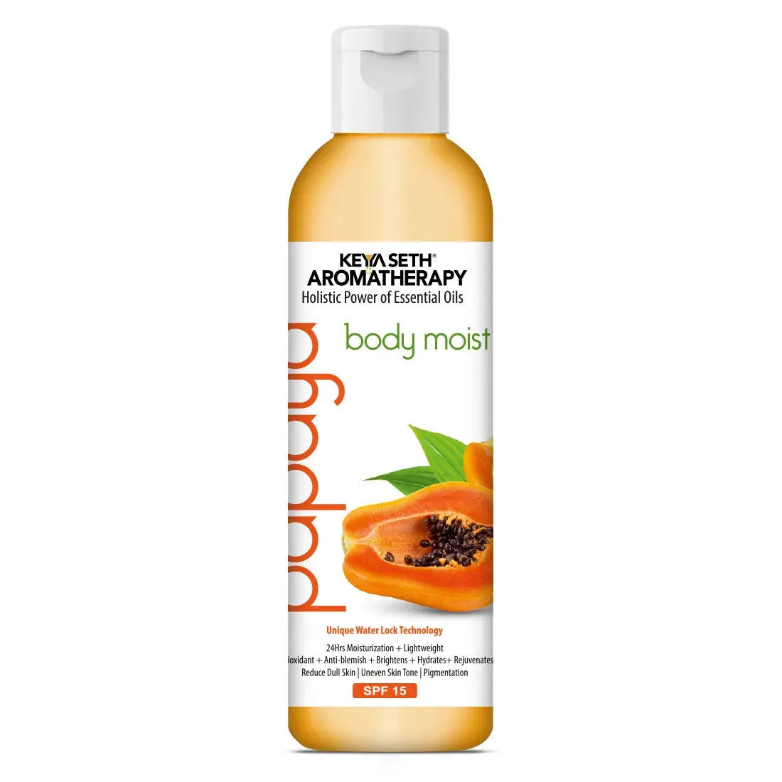 Papaya Body Moist with SPF 15 24hrs Moisturization Lock Papaya Extract Enriched, Brightening, Glowing & Anti Blemish - Removes Pigmentation & Dull Skin 200ml 200ml