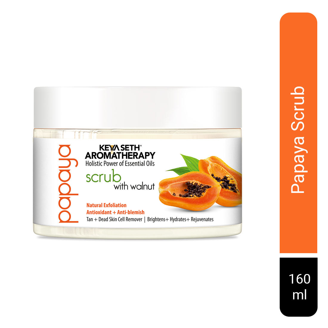 Papaya Face Scrub with Walnut – Gentle Exfoliation & Deep Cleansing, Brightening, Hydrating & Non-Irritating for Healthy, Glowing Skin 160ml