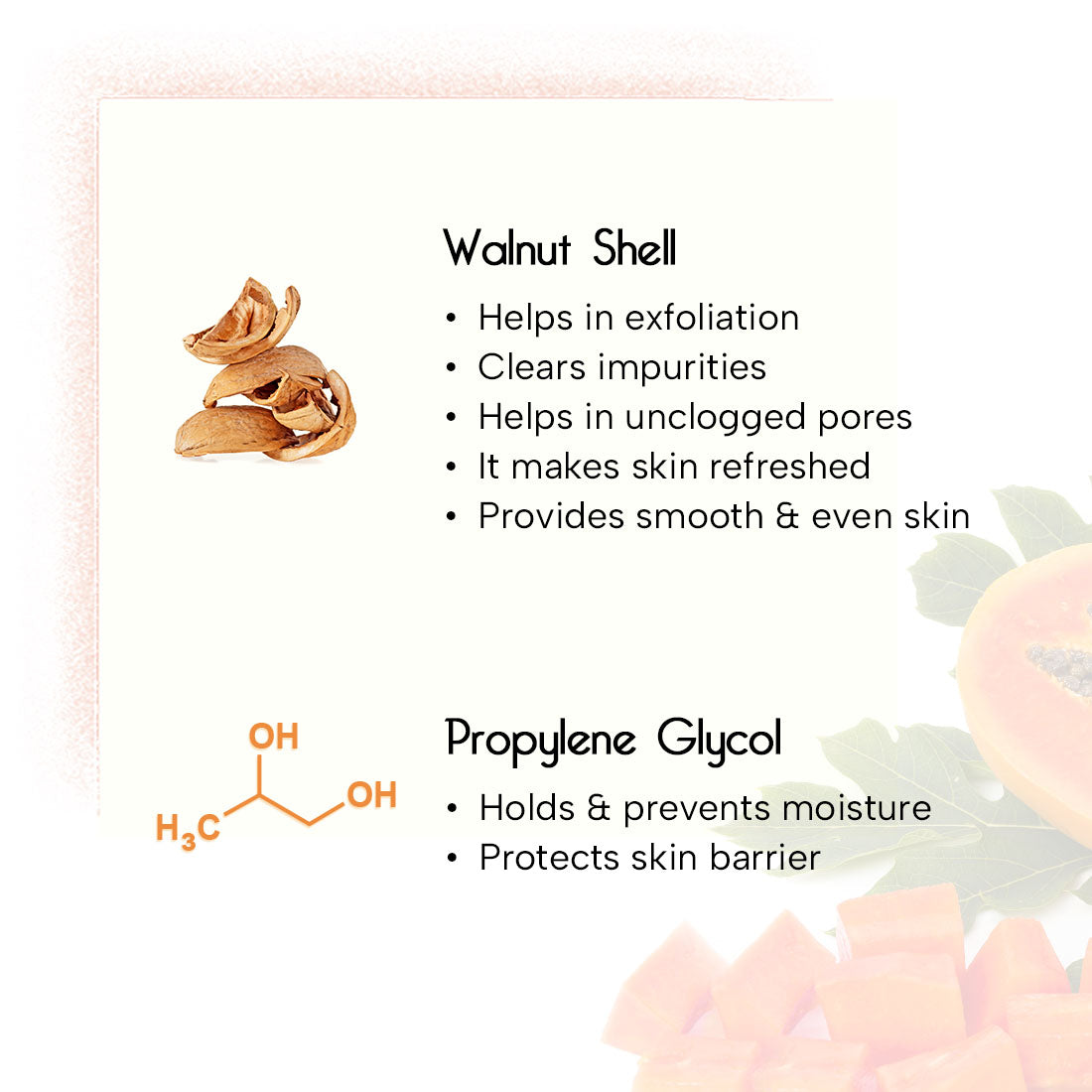 Papaya Face Scrub with Walnut – Gentle Exfoliation & Deep Cleansing, Brightening, Hydrating & Non-Irritating for Healthy, Glowing Skin 160ml