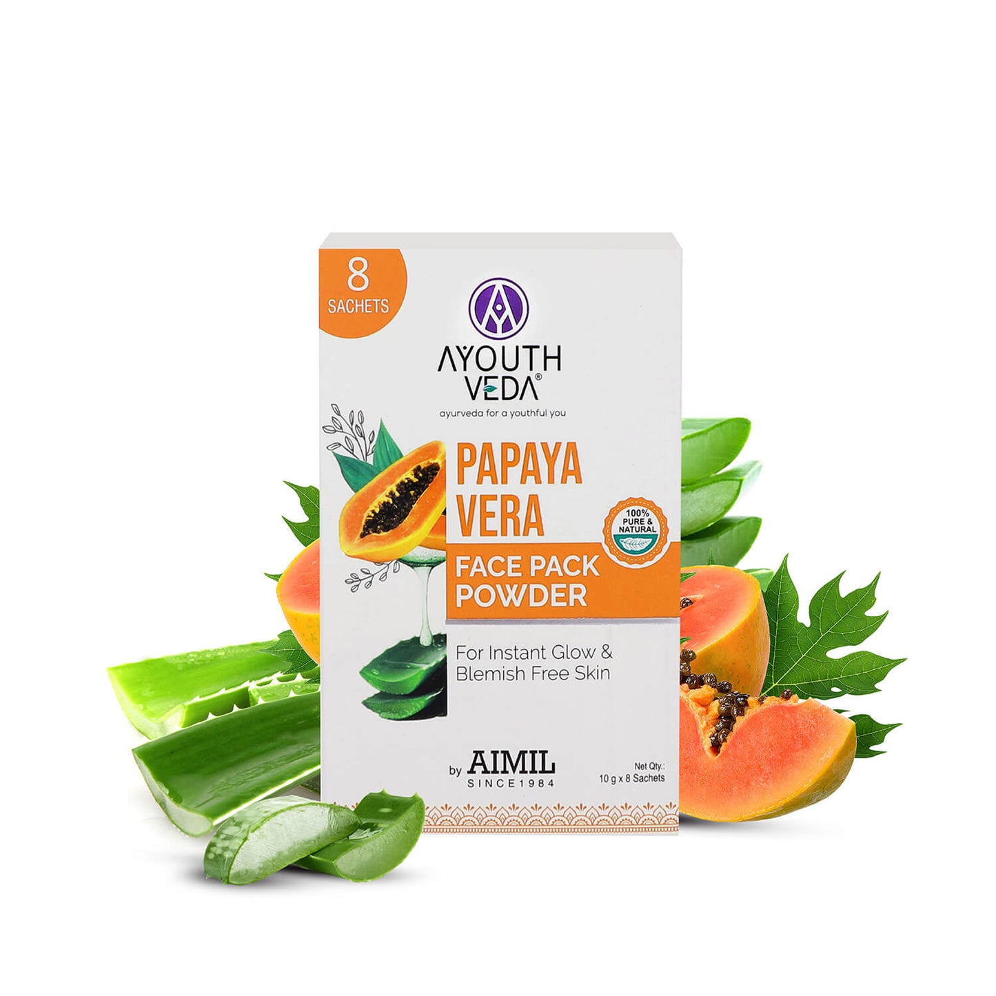 Papaya Vera Face Pack Powder For Instant Glow 80g 80g