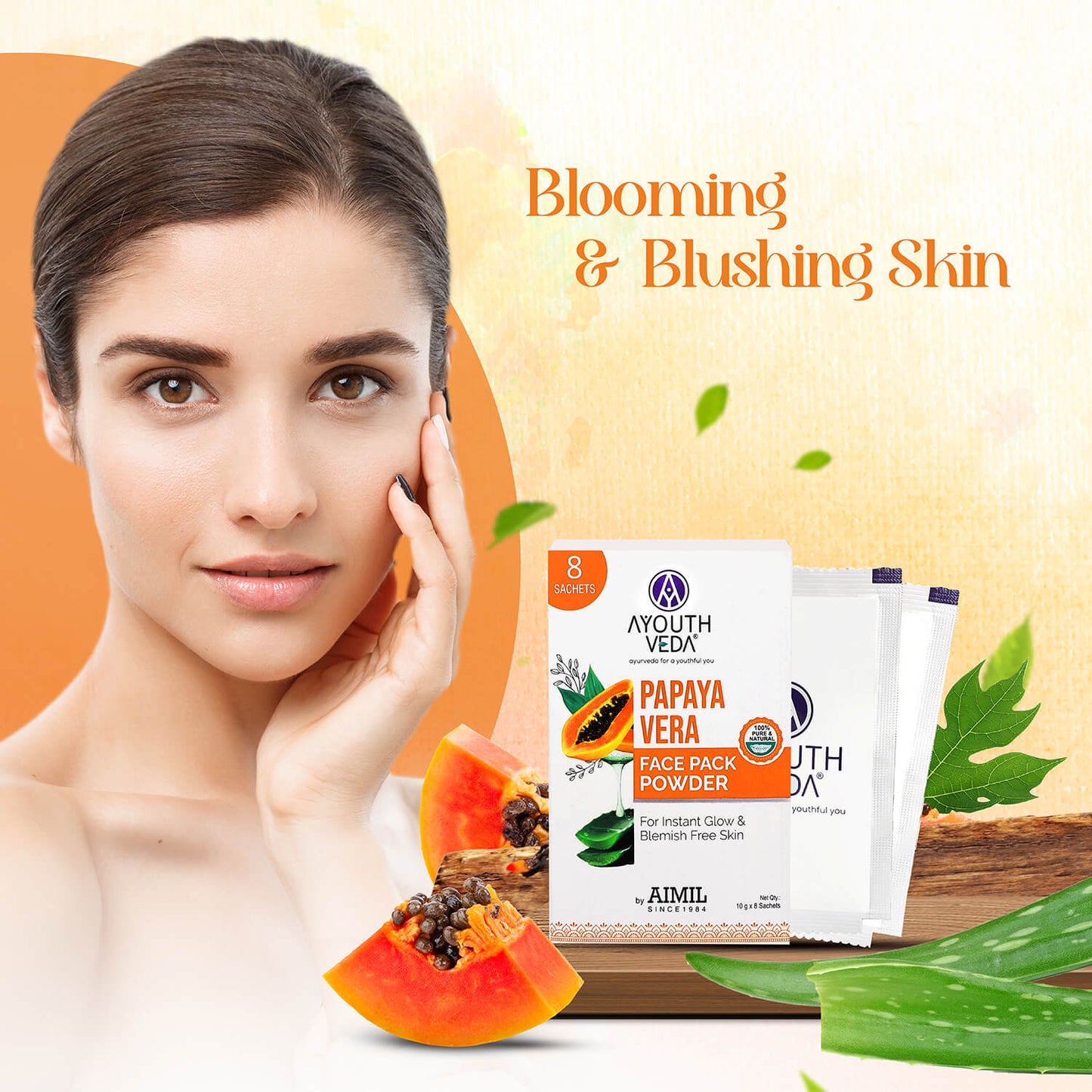Papaya Vera Face Pack Powder For Instant Glow 80g 80g