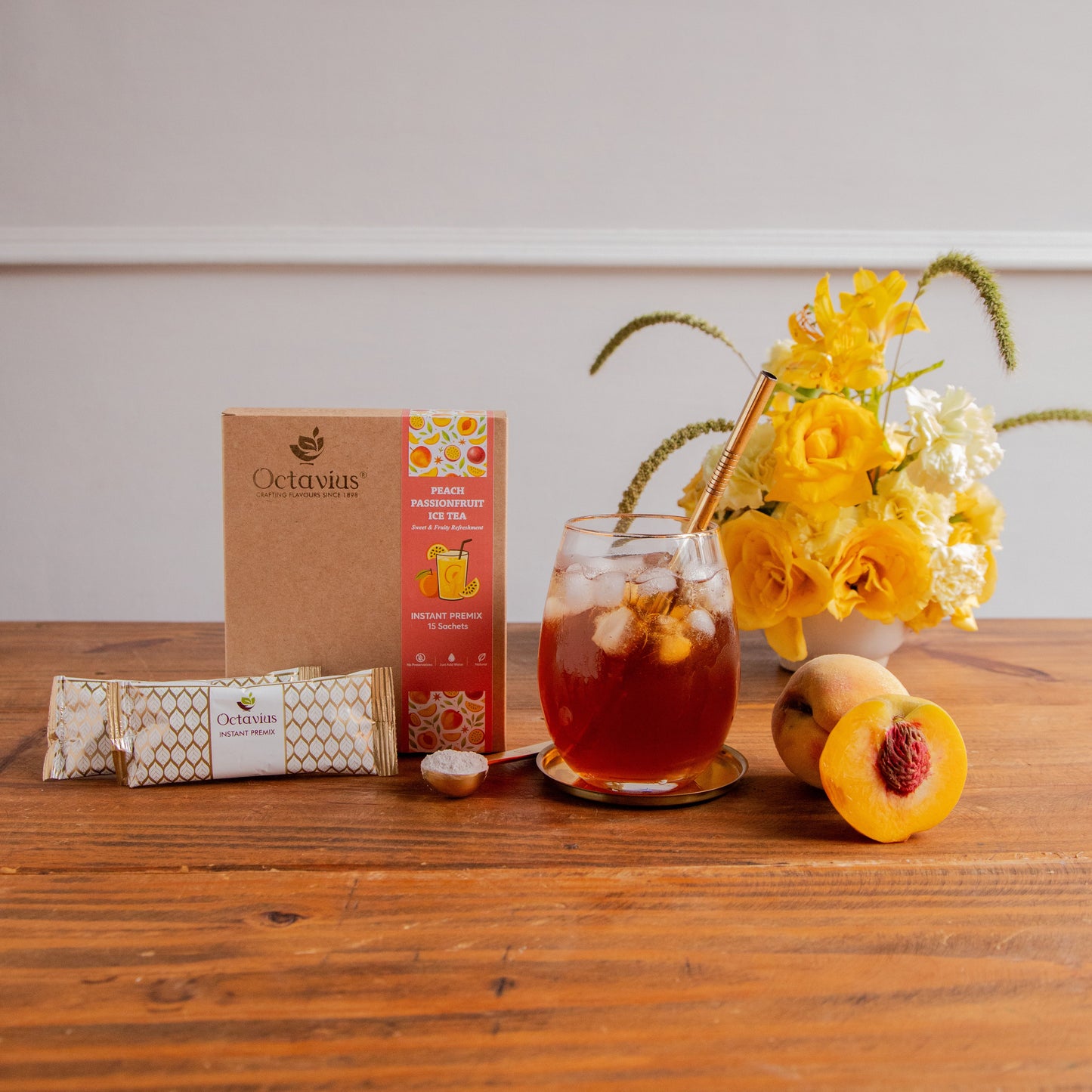 Peach-Passionfruit Iced Tea Premix - 15 Sachets 15sachets