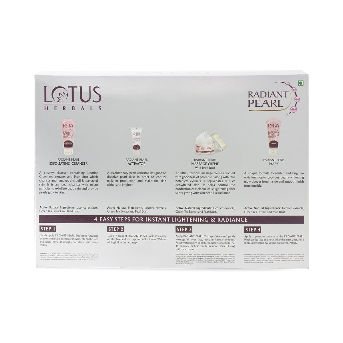 Radiant Pearl Cellular Lightening Salon Grade Facial Kit 170g