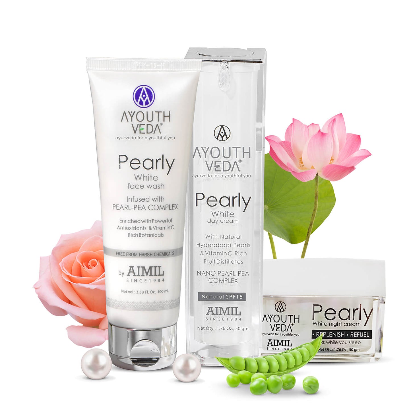 Skin Brightening Regimen | Pearly white face wash 100 ml , Day Cream g , Night Cream 50g 100ml