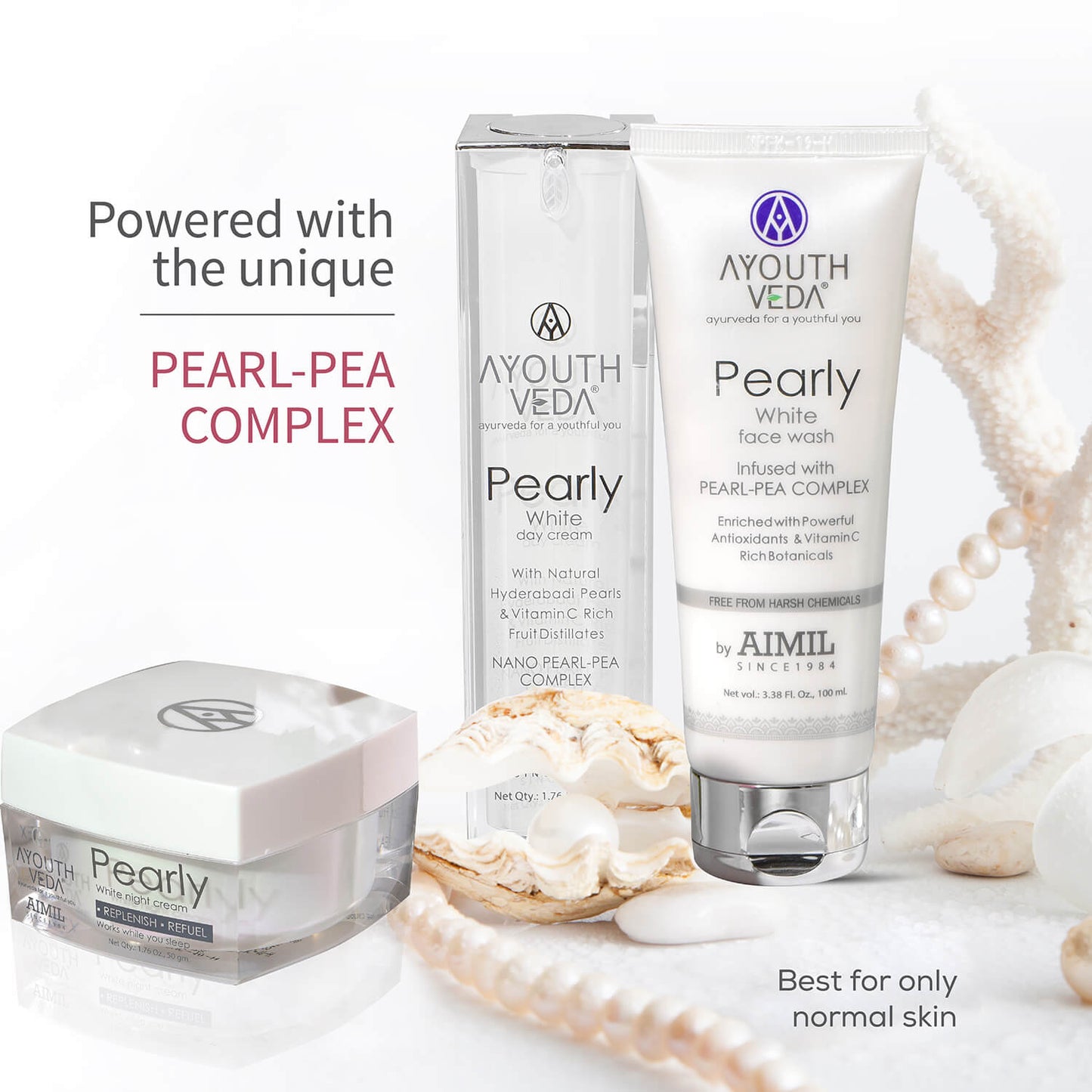Skin Brightening Regimen | Pearly white face wash 100 ml , Day Cream g , Night Cream 50g 100ml