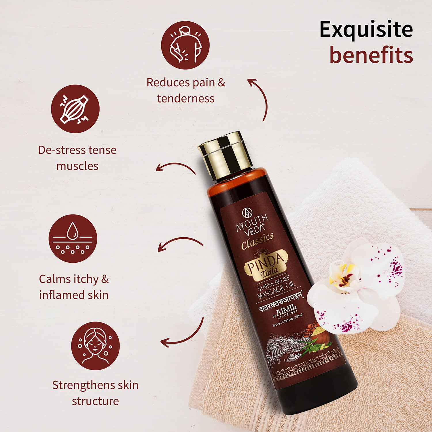 Pinda Taila for stress relief body massage 200ml 200ml