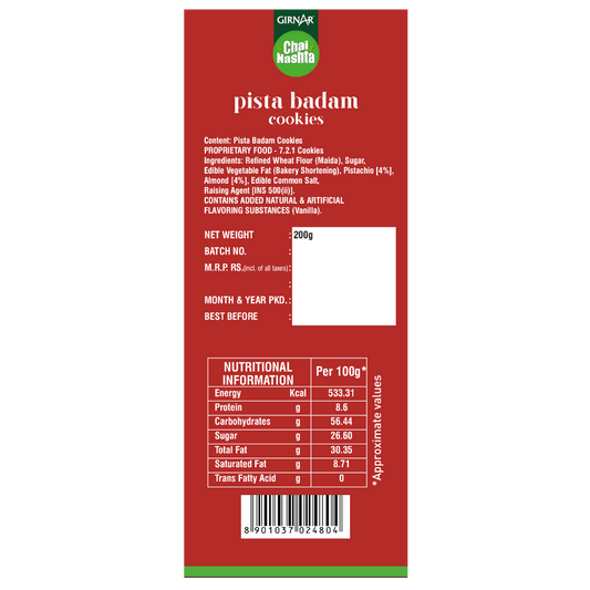 Chai Nashta - Pista Badam Cookies 200g