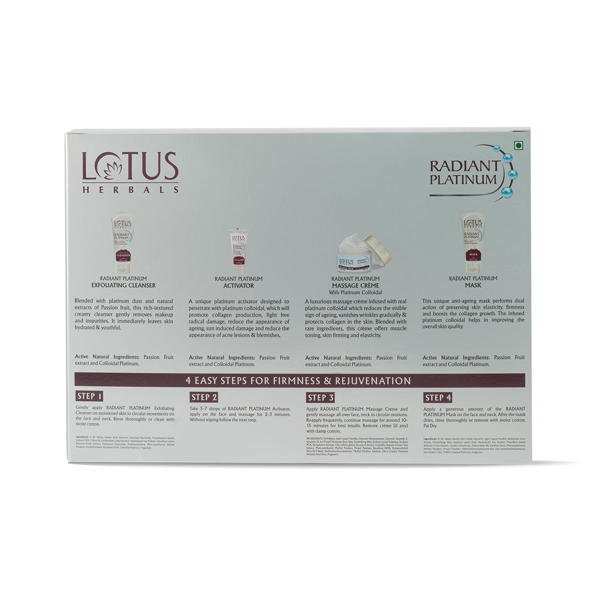 Radiant Platinum Cellular Anti-Ageing Salon Grade Facial Kit 170g