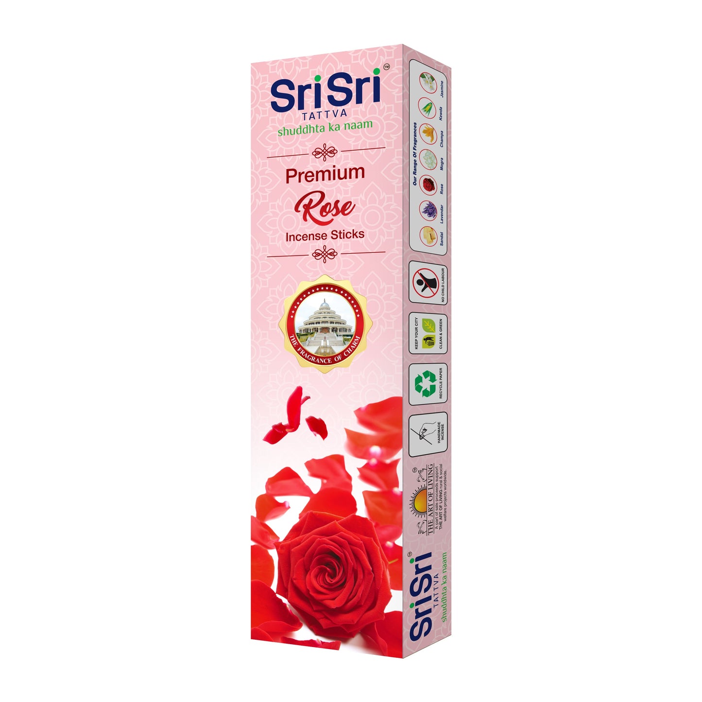 Premium Rose Incense Sticks For Pooja | 55 Agarbatti Sticks | Fragrances – Natural Rose | 100 g 100g