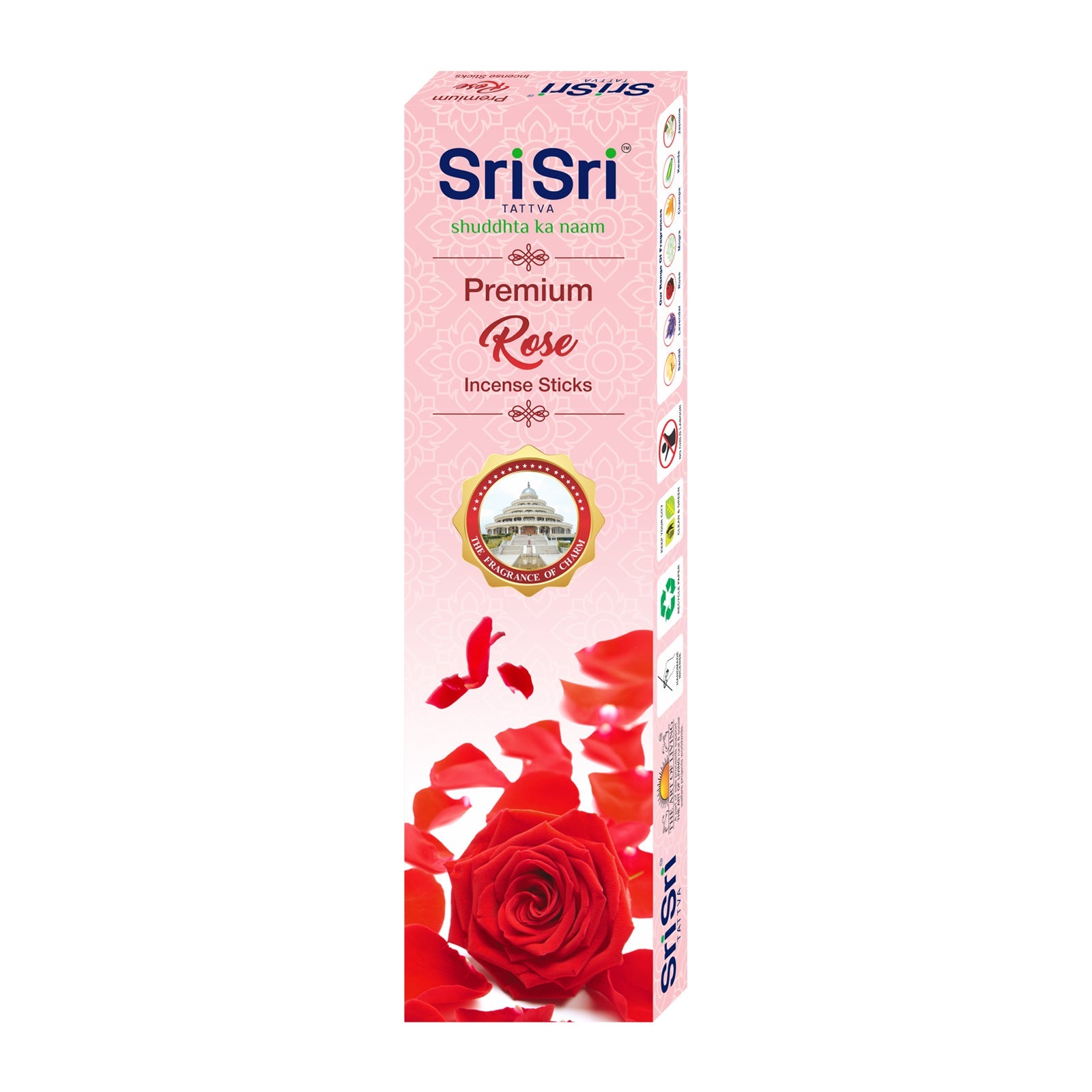 【Sri Sri Tattva】 Premium Rose Incense Sticks for Pooja｜ プージャ用 プレミアム ローズ お香スティック｜ 100g