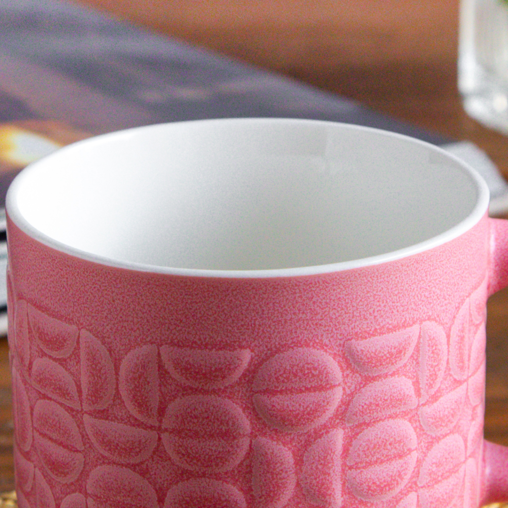TerraCraft Collection Dusky Rose Mug  – 380 ml ( Set of 2, Pink ) 380ml