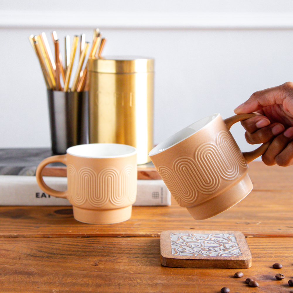 Waveform Collection Amber Drift Coffee Mug (Set of 2) – 380 ml 380ml