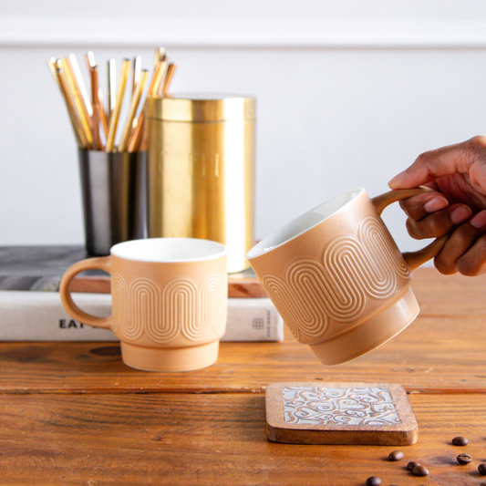 Waveform Collection Amber Drift Coffee Mug (Set of 2) – 380 ml 380ml