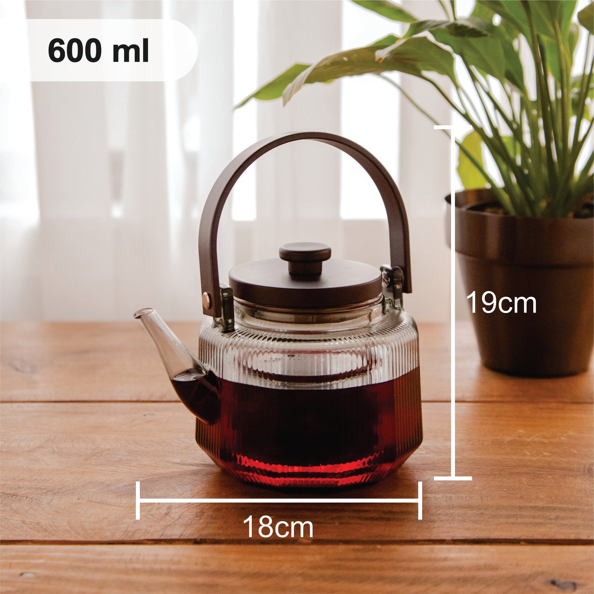 Octavius Prism Brew Borosilicate Glass Kettle – 600 ml 600ml