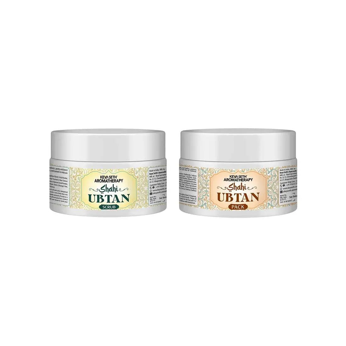 Shahi Ubtan Scrub & Pack Combo, I Tan Free  Glowing skin Natural Exfoliation I All Skin Types 320ml