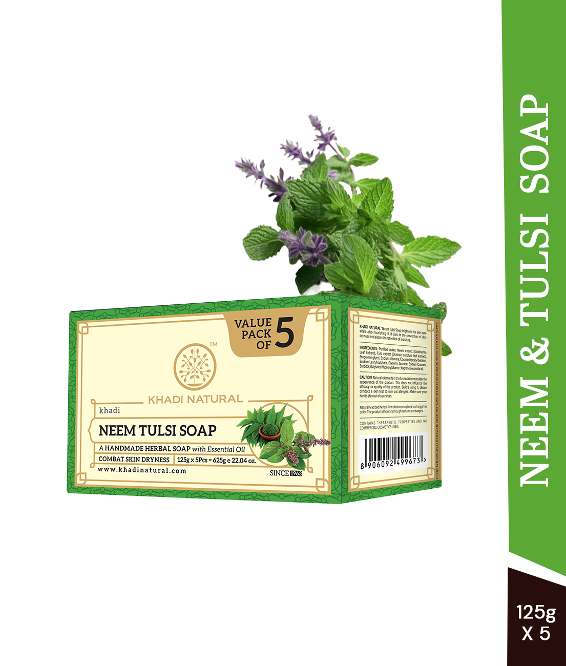 Herbal Neem Tulsi Soap Combo Pack Of 5 125gm Each