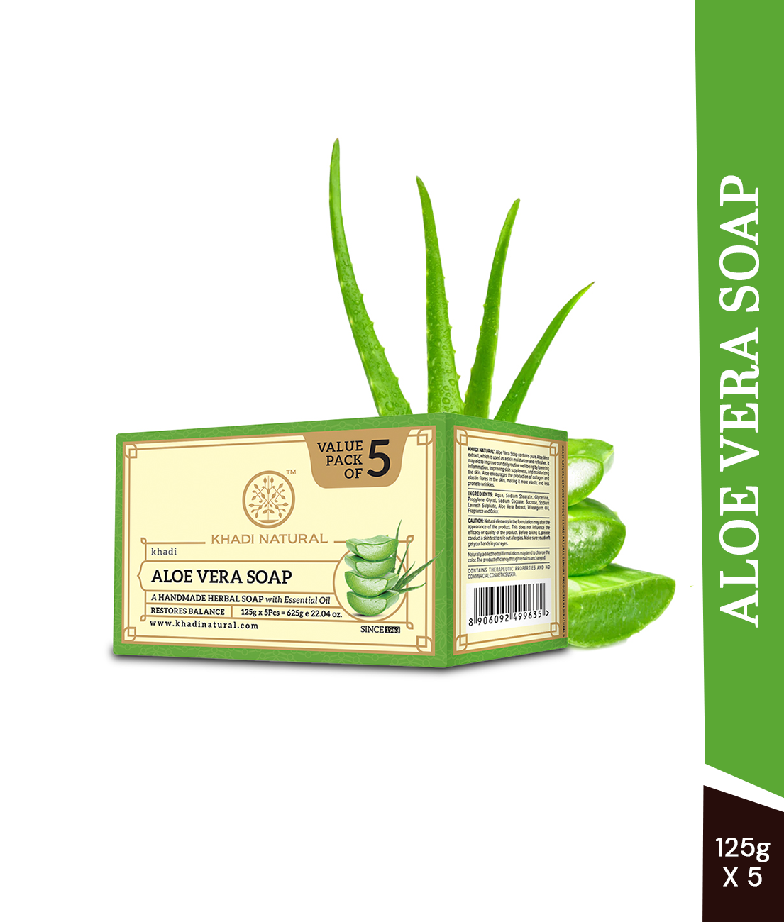 Aloe Vera Soap Combo Pack Of 5 125gm Each