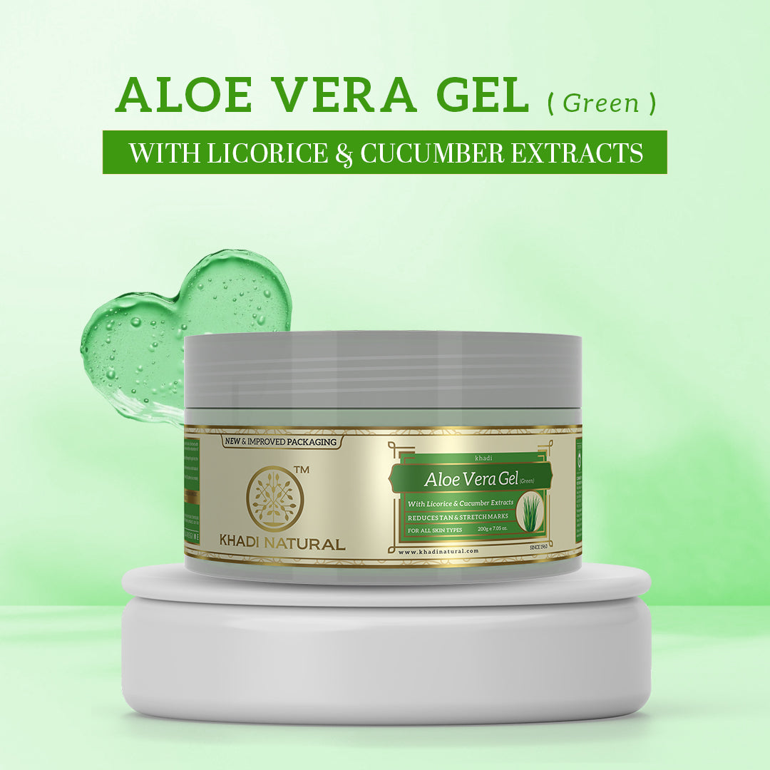 Aloe Vera (Green) Facial Massage Gel With Licorice & Cucumber Extracts - Fresh & Hydrated 200gm