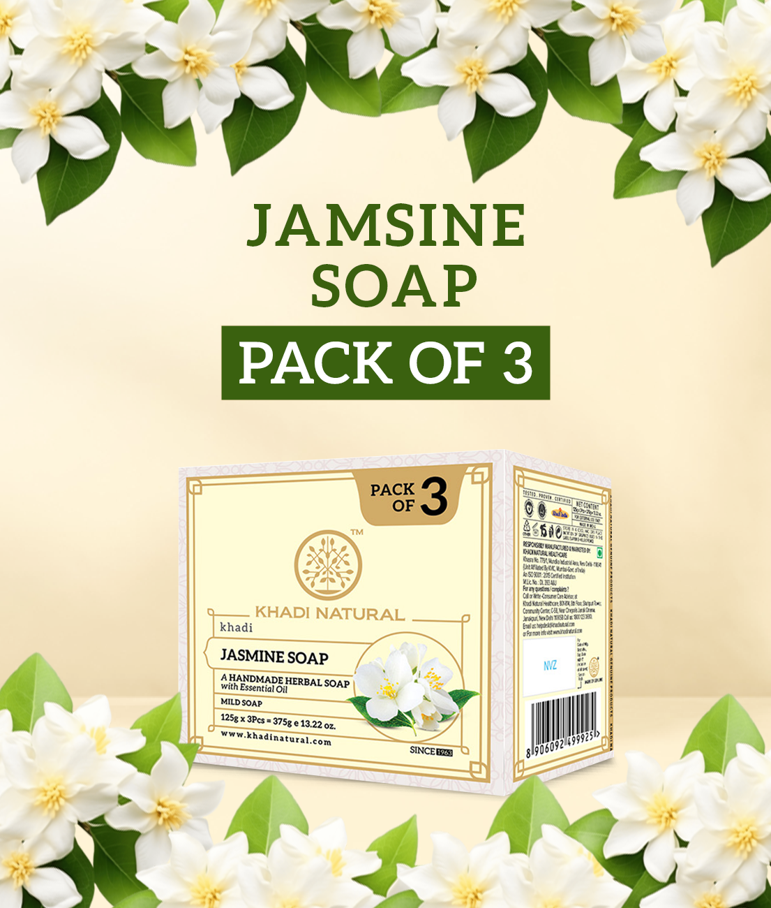 Herbal Jasmine Soap Combo Pack Of 3 125gm Each